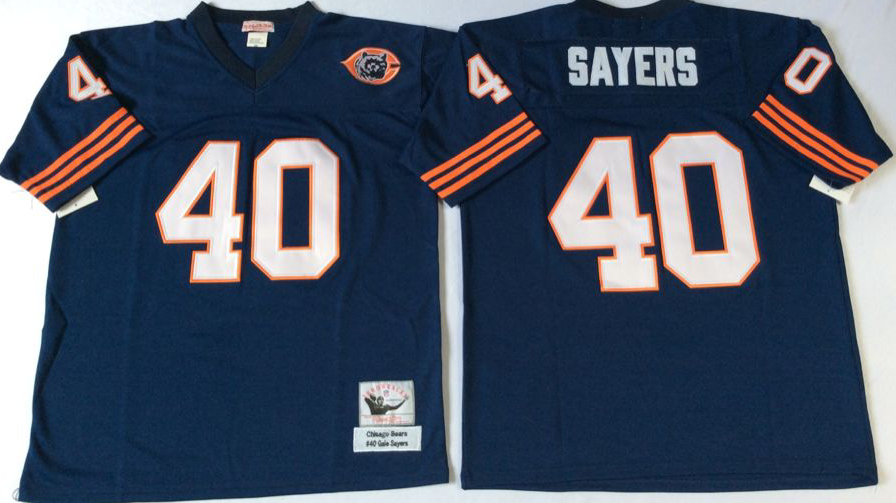 Men NFL Chicago Bears #40 Sayers blue Mitchell Ness jerseys